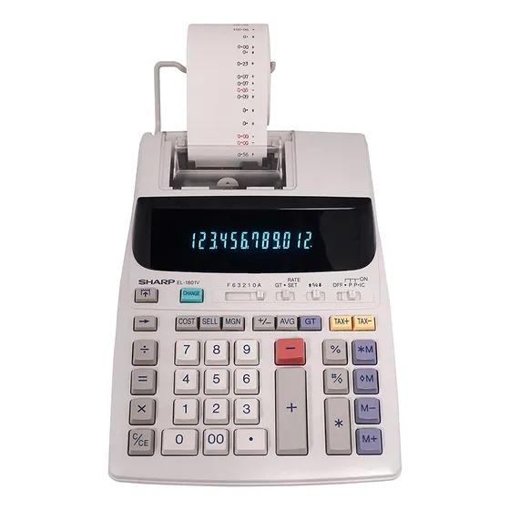 Calculadora De Impresión Sharp El-1801v , De Dos Colores