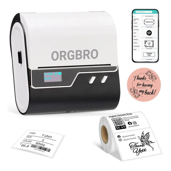 Máquina Etiquetadora Orgbro Con Cinta Adhesiva, Impresión De