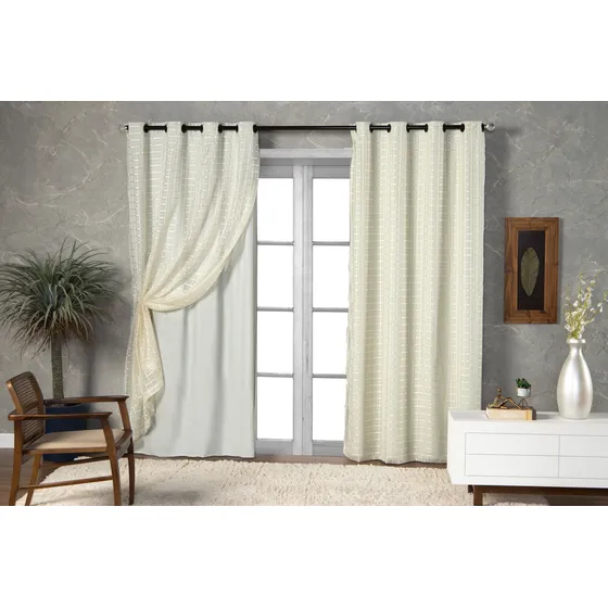 Cortina Voil Com Forro De Microfibra Sala Quarto 4m X 2,5m