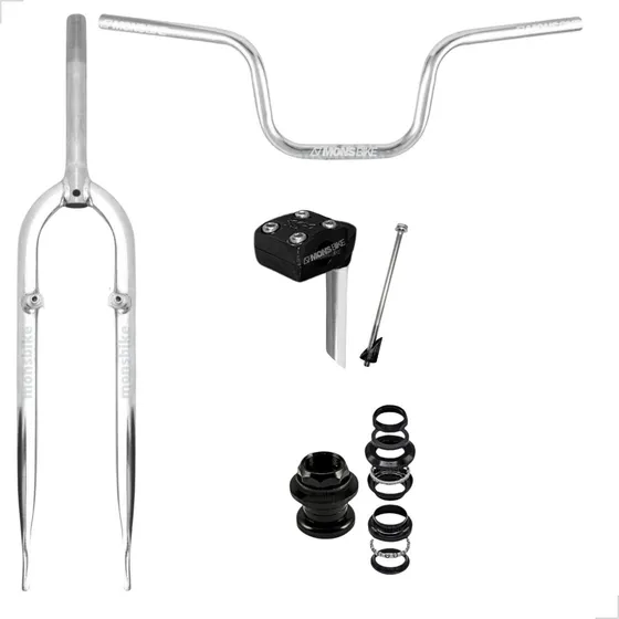 Garfo Bike Aro 26 Standard + Caixa Direção + Guidão + Mesa