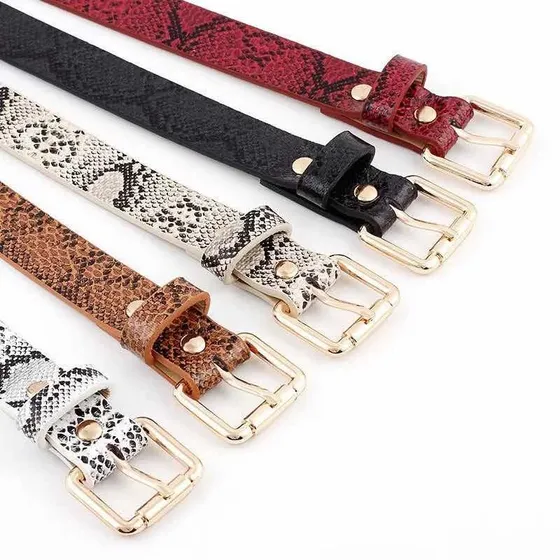 Correa Cinturon Para Damas Piel De Serpiente Sintetica