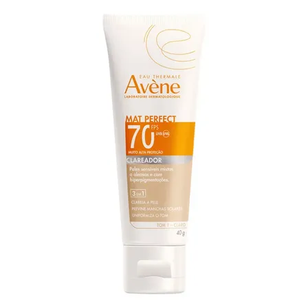 Protetor Solar Facial Dermatológico com Cor Avene FPS50+ Despigmentante com Controle de Óleo e Ação Antimanchas para Pele Mista, Oleosa e Sensível Tom Claro 40g