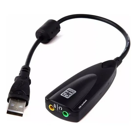 Cabo Placa De Som 7.1 Adaptador De Áudio Usb 2.0 
