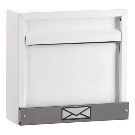 Caixa De Correio Carta Grade Horizontal Branca C/ Inox Caixa De Correio Carta Grade Horizontal Branca C/ Inox