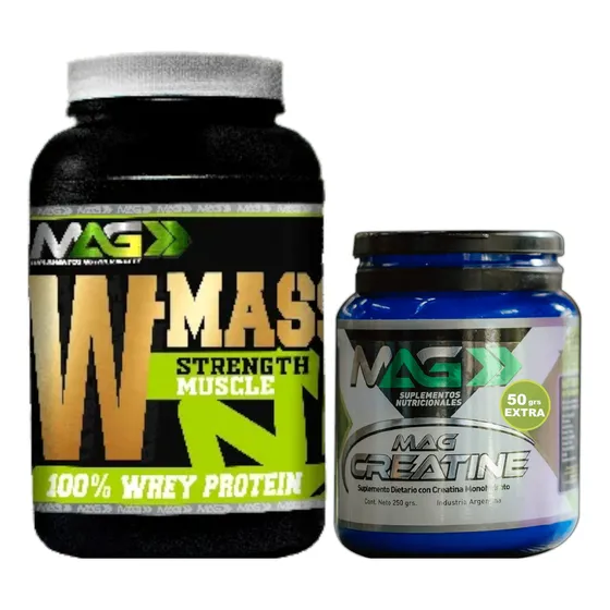 Combo Proteina Wmass + Creatina Monohidrato Pureza 100%