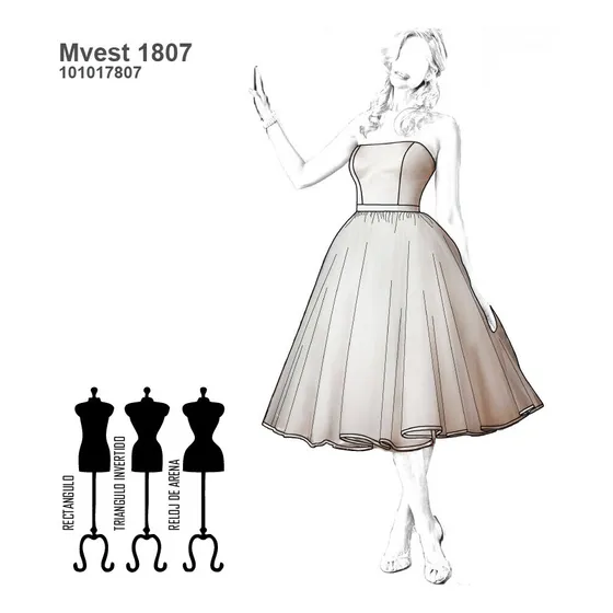 Molde, Patrón Vestido Novia Corto