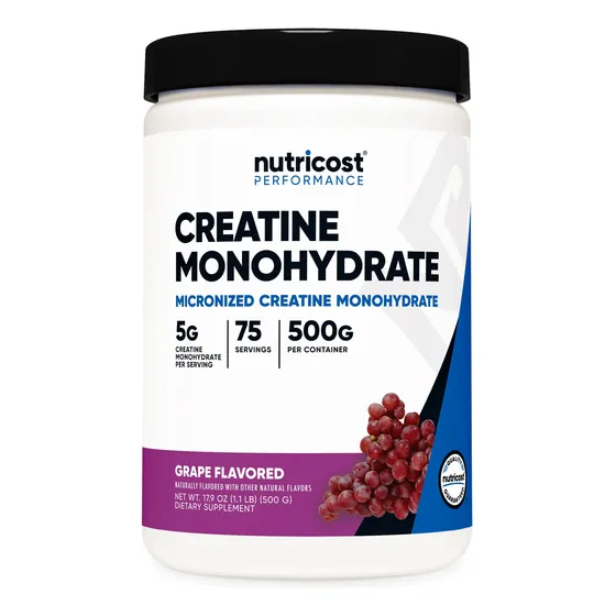 Monohidrato De Creatina En Polvo Nutricost Sabor A Uva 500g