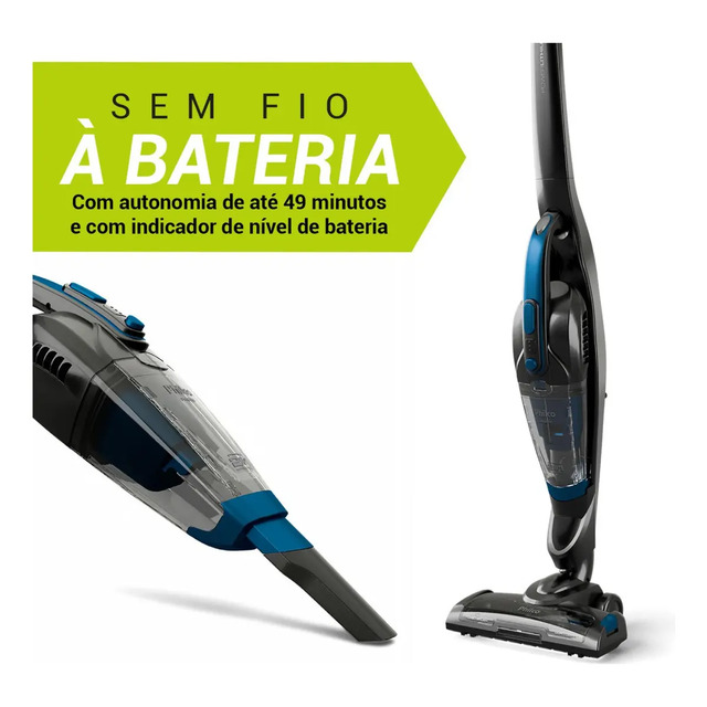 Aspirador De Pó Vertical Philco Pas56 Sem Fio 2 Em 1 Para Casa Com Bateria De Lítio Cinza-escuro 127/220v Aspirador De Pó Vertical Philco Pas56 Sem Fio 2 Em 1 Para Casa Com Bateria De Lítio Cinza-escuro 127/220v