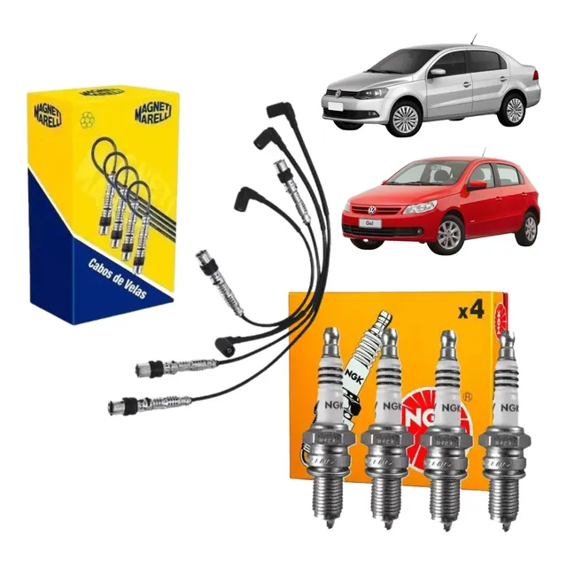 Kit Cabos E Velas Gol G3 G4 G5 Motor Ea111 Power Ngk Magneti