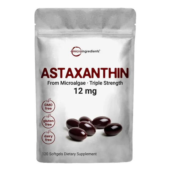 Astaxantina Natural, 12 Mg, 120 Caps, Microingredientes