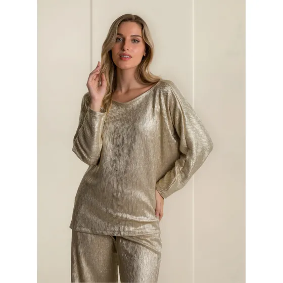 Remera Mujer Fiesta Arrugada Foil Felizfem