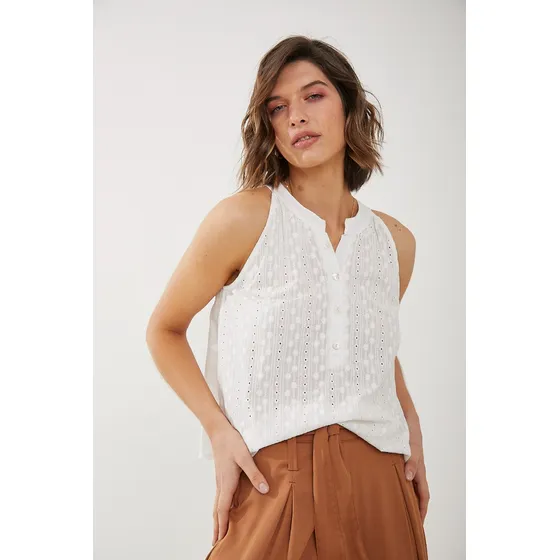 Musculosa De Broderie Blanco Rimmel