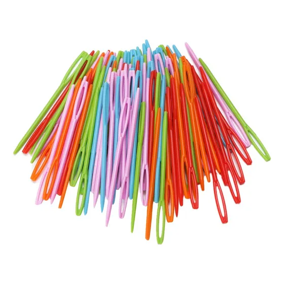 100pcs Colorful Niño Plastico 7 Cm Aguja Tapestry Bricolaje