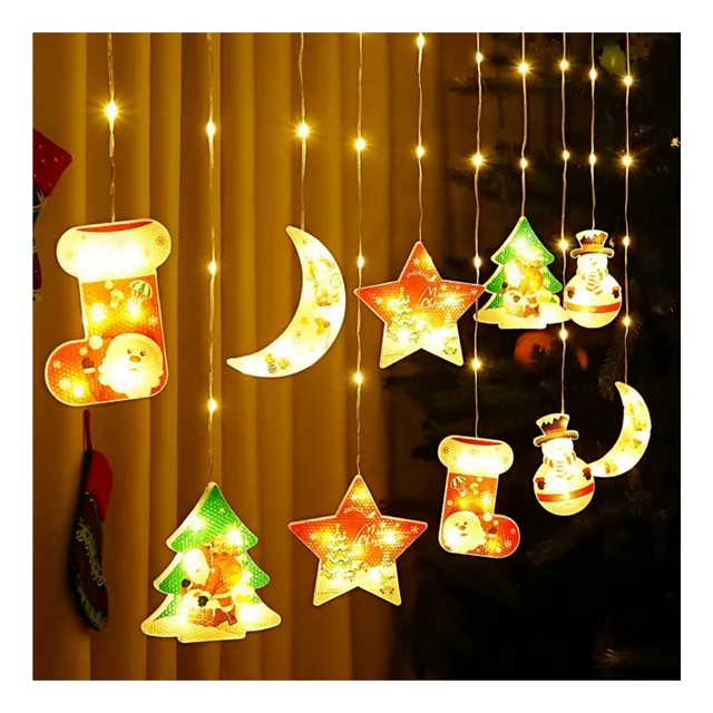 Cortina De Luces Navideñas Guirnaldas Decoración Navidad