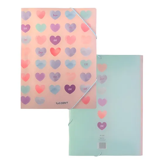 Carpeta Plástica Ibi Craft A4 C Elástico Y 3 Solapas Diseños Color Love | Cuotas sin interés