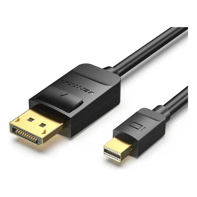 Cable Mini Display Port a Dispaly Port Vention - Conversor Bidireccional Mini DP a DP - 4K 60Hz - HDR HDCP 21 Gbps Certificado - 2 Metros - Adaptador Para Laptop Notebook Monitor Pantalla - HAABH