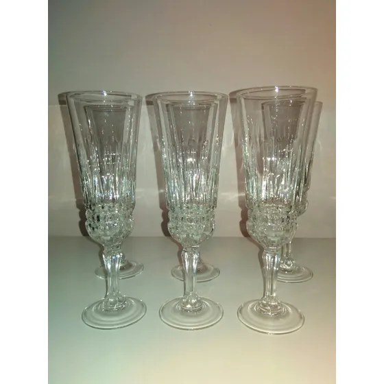Copas De Cristal Para Champagne O Vino Set De 6 Piezas