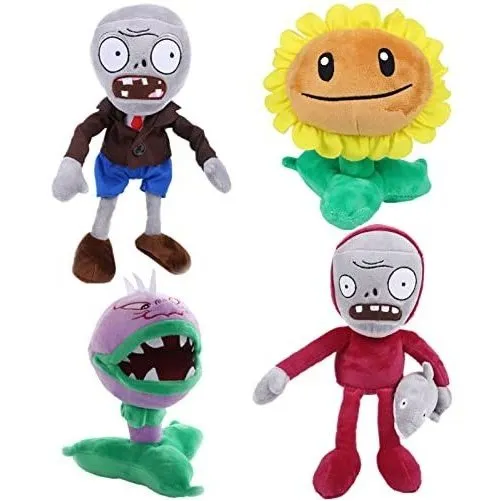 Jhesao 4 Pcs Plantas Y Zombis Plush Vs Girasol Zombis 1468u