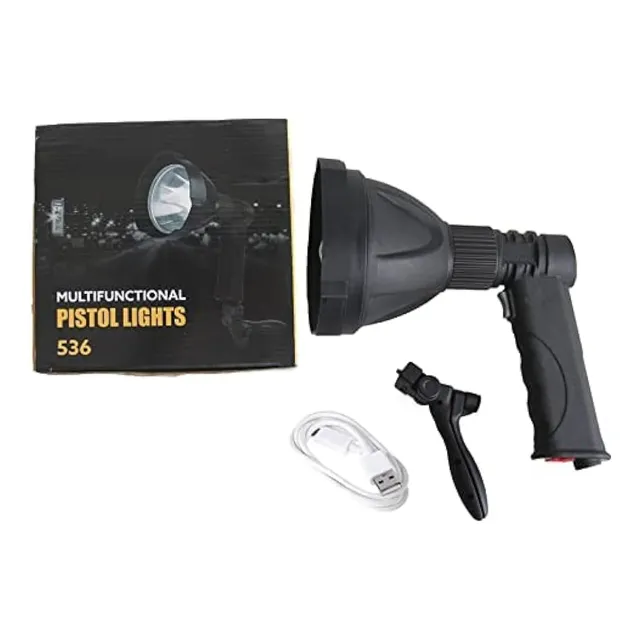 Linterna Pistol Lights 536 Led 15w Recargable Mulita