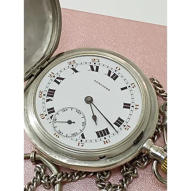Antiguo Reloj Bolsillo Longines Grand Prix Paris Tres Tapas