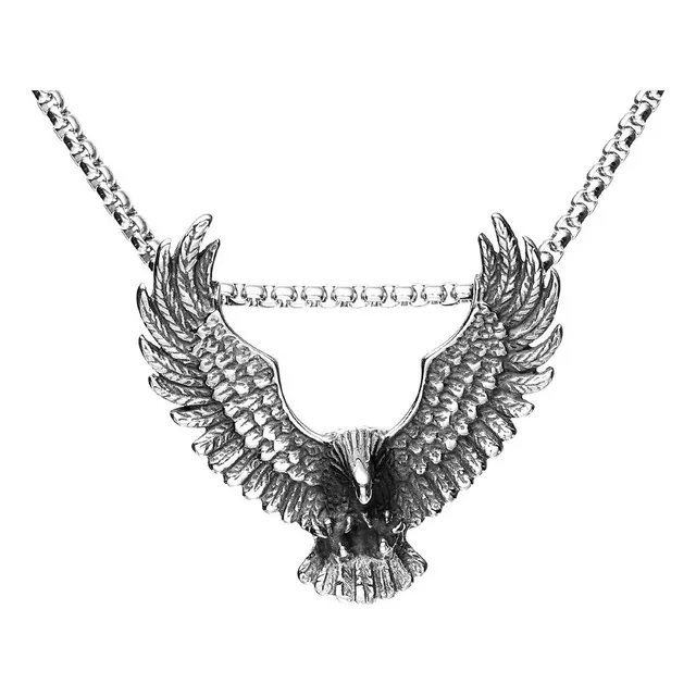 F Collar Águila Voladora Alas Y Plumas Cazador Retro De