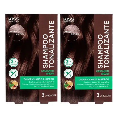 Shampoo Tonalizante Color Change Castanho Escuro Kissnewyork
