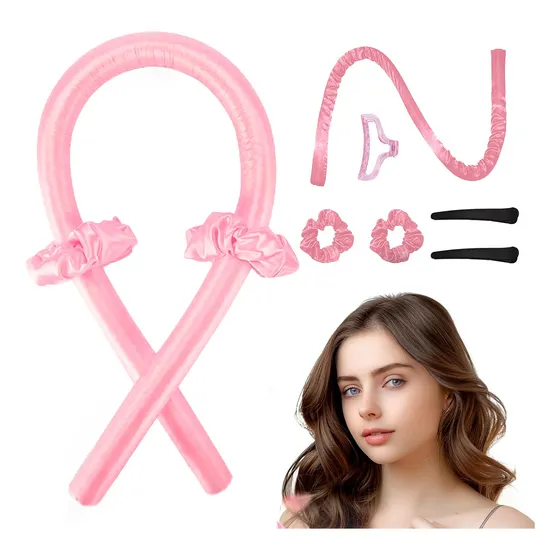 Curly Ondas En Cabello Rizos Sin Calor Tubo+2 Scrunchies