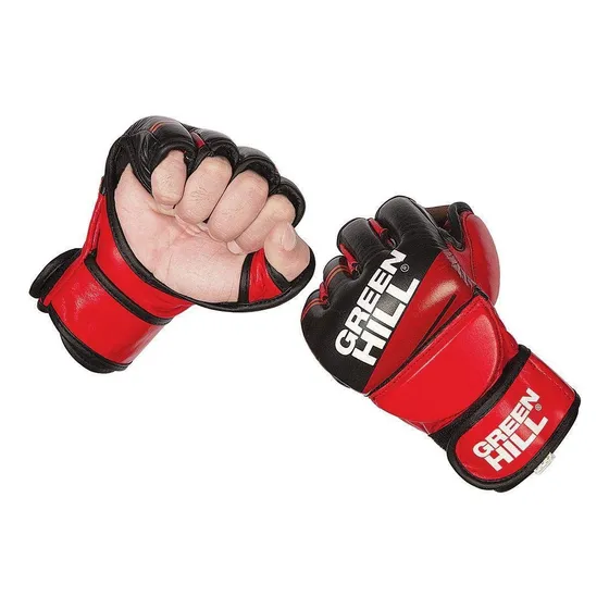 Luva Mma Ufc Green Hill Pro Couro Legítimo Alta Qualidade