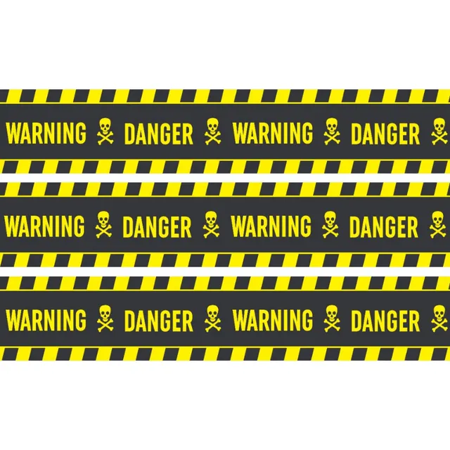 Faixa Decoração Interditar Local Halloween Perigo 6m Danger