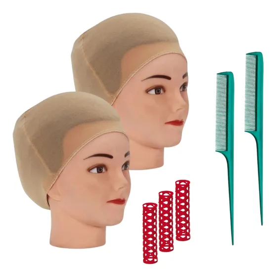 Kit Cabelo 2 Touca Nero Bege + Bob N°0  12 Un + 2 Pente Fino