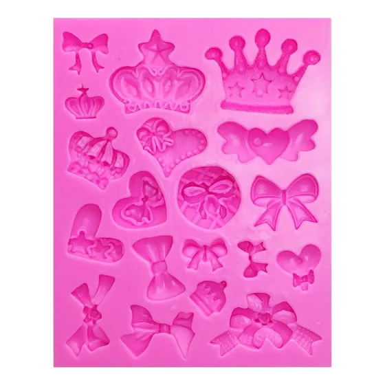 Moldes De Silicona Para Coronas, Moños, Corazones Fondant
