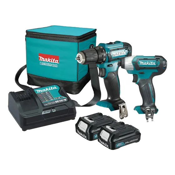 Combo Taladro Percutor 3/8  + Atornillador 12v Clx228 Makita