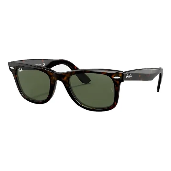 Anteojos de sol Ray-Ban Wayfarer Classic talle Extra extra large armazón polished tortoise y lente green