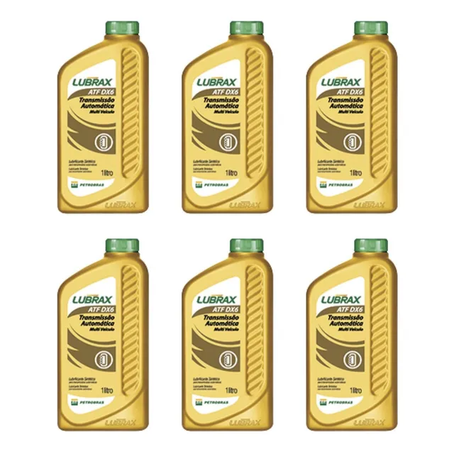 Kit 6 Litros Óleo Câmbio Automatico Lubrax Atf Dx6 Dexron 6l