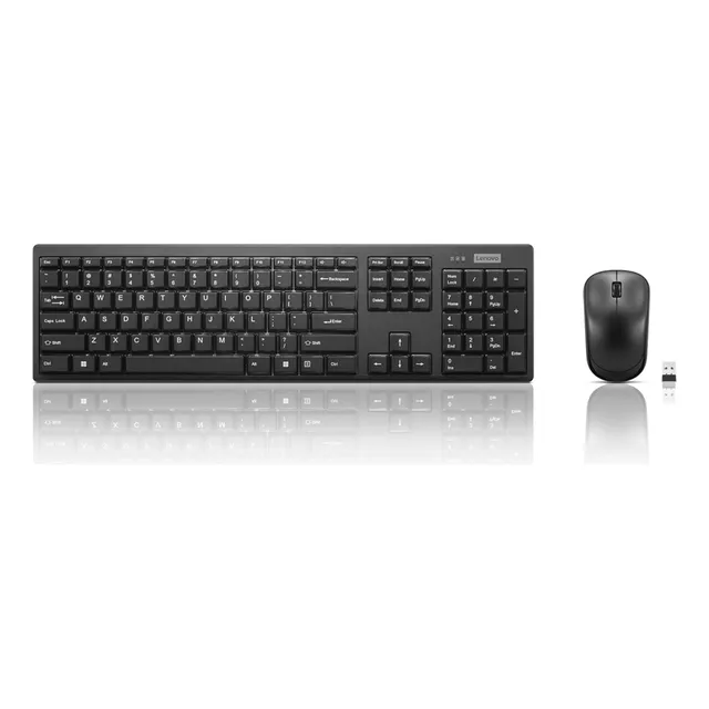 Combo De Teclado Y Ratón Lenovo 100 Wireless Black
