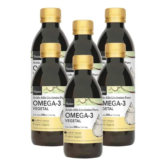 Pack 6 Natier Omega 3 Vegetal Puro Bebible Apto Vegano