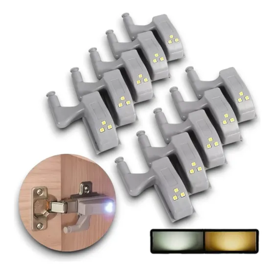 10 Lámpara De Luz Led Bisagra Sensor Movimiento Gabinete Calida