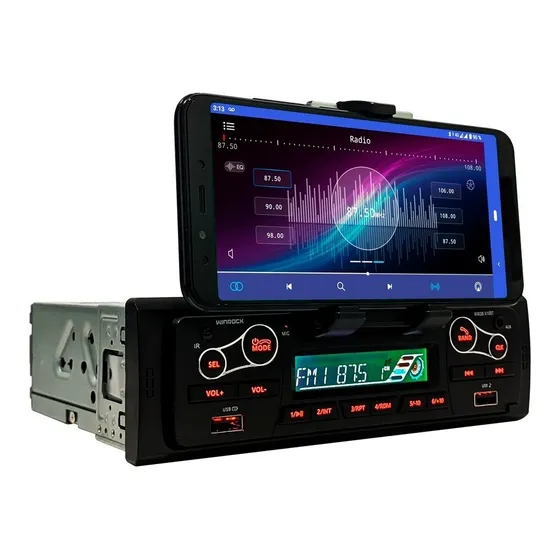 Radio Para Carro Con Soporte De Telefono Winrock Wmob-x10b