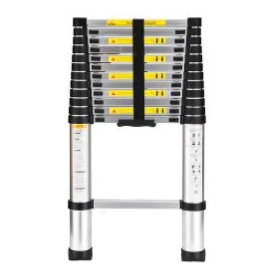 Escada Telescópica Extensiva Aço Inoxidável 13 Degraus 3,80m Garden Life Cor Prateado