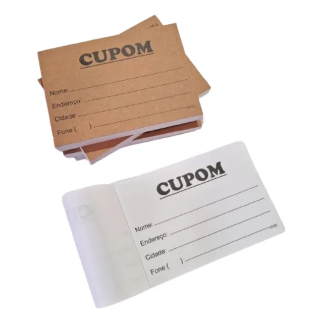 25 Blocos C/ 100 Fls Cupom Para Sorteio