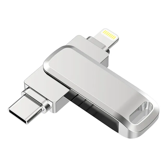 Memoria Usb 3.0 Para iPhone/iPad Y Tipo C 2 En 1 De 64 Gb