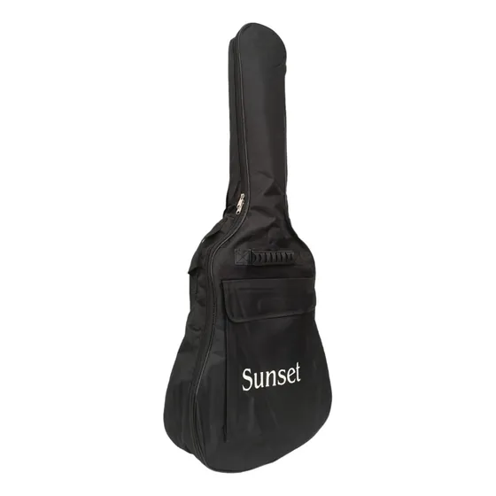 Funda Acolchada Para Guitarra Criolla Clásica Mochila Color Negro