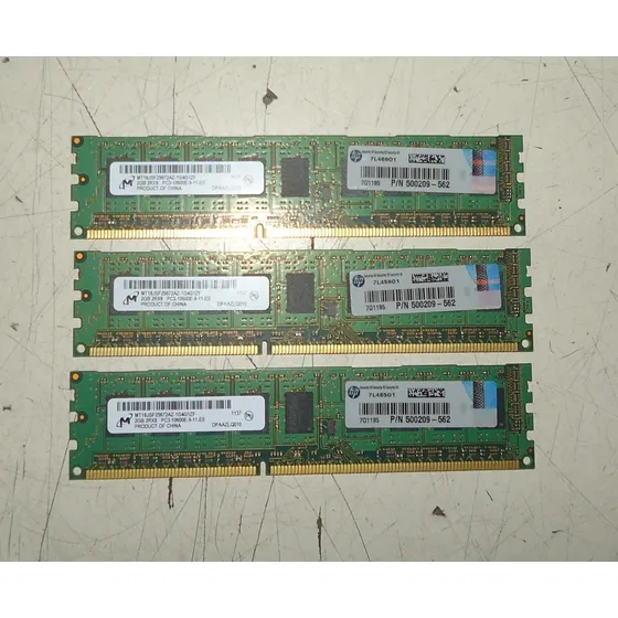 3 Memórias Micron 2gb Pc3-10600e Mt18jsf25672az-1g4g1zf