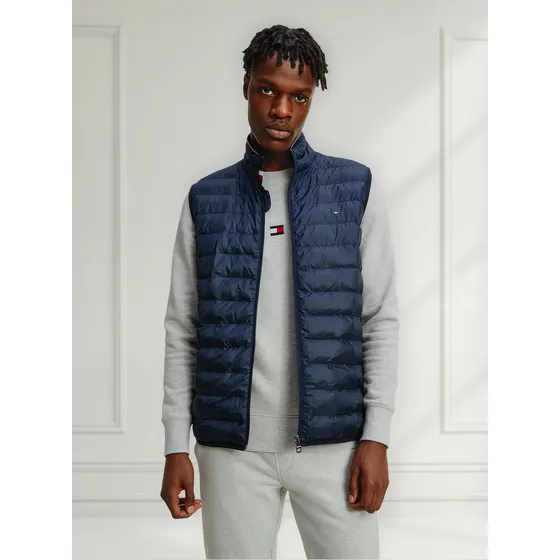 Chaleco Azul Acolchado Y Plegable Para Hombre Tommy Hilfiger