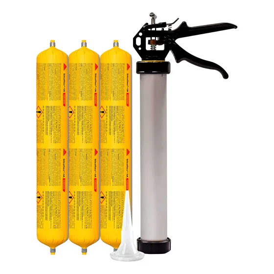 Pack 3 Sikaflex 1a Gris + Pistola Tubular + Boquilla