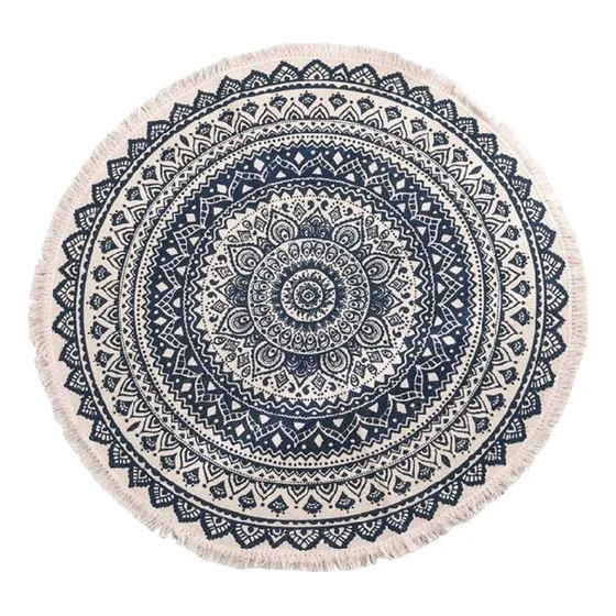 Alfombra De Área Redonda Chic Tapiz Estilo Boho Mandala