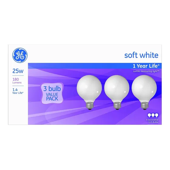 Ge Bombilla Incandescente Mediana Color Blanco Suave