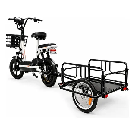 Carretinha Reboque Para Bicicleta E Bike Elétrica 30kg Carga Preto