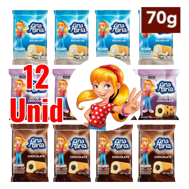Bolo Ana Maria Atacado Caixa C/ 12 Sortidos 70g Oferta Hoje