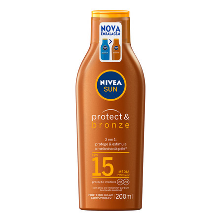 Nivea Sun Protect & Bronze Protetor Solar Bronzeador Fps15 200ml Nivea Sun Protect & Bronze Protetor Solar Bronzeador Fps15 200ml